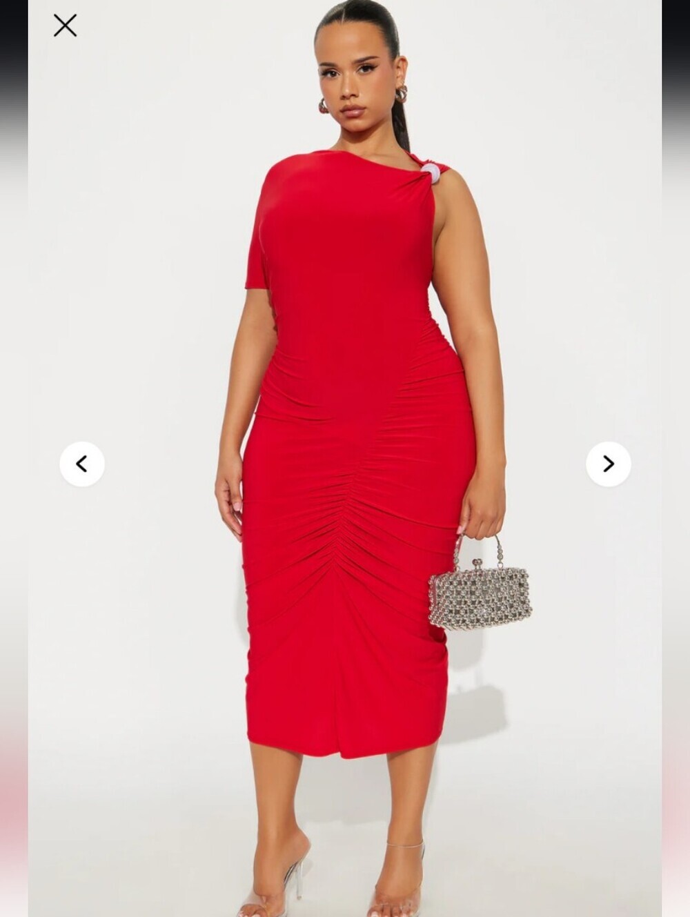 Fashion Nova Fancy Girl Midi Dress - Red 1X (NWOT)
